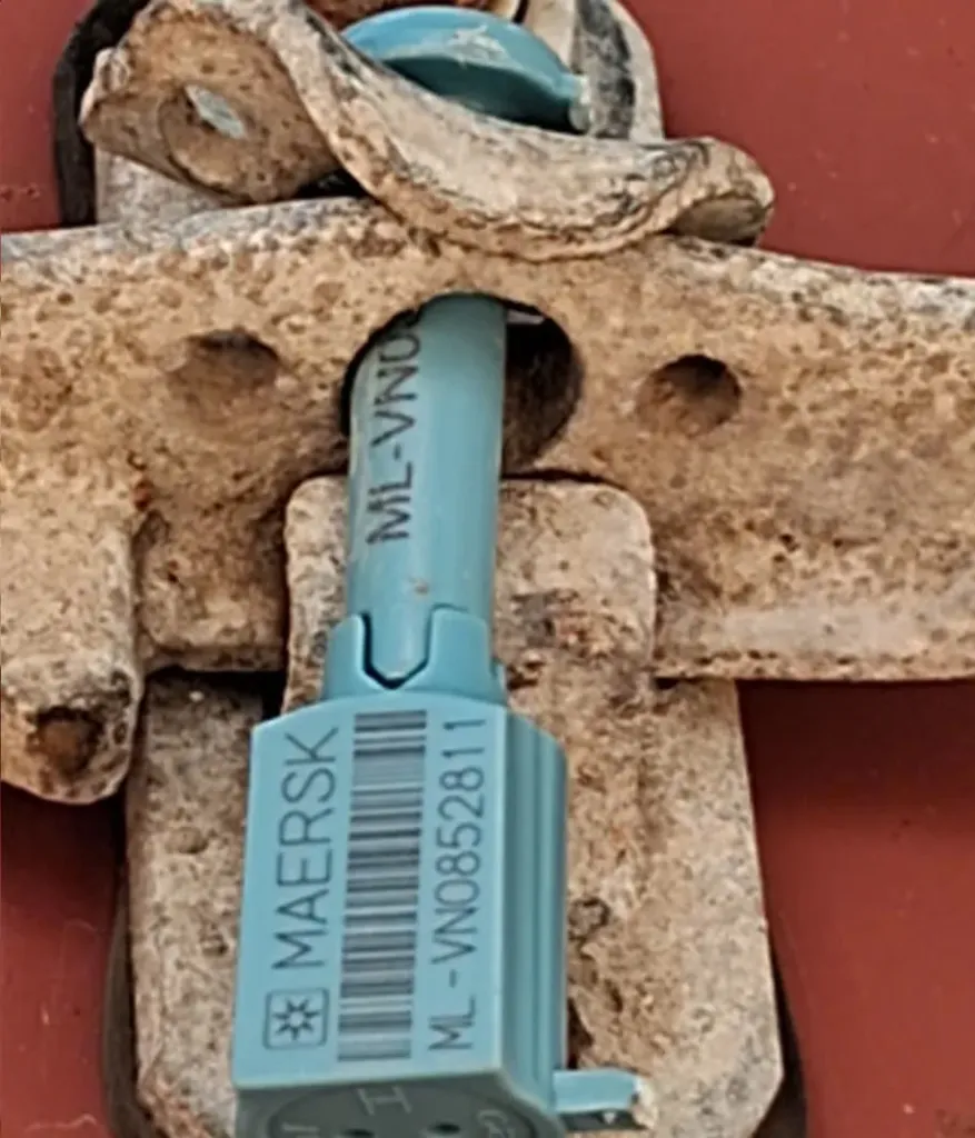 Bolt seal fitted to a container door lock