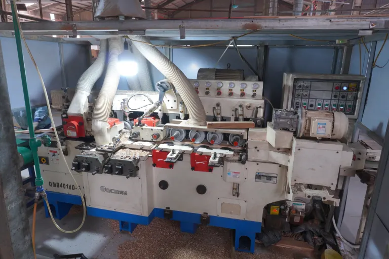 Four-sided moulder with dust extraction hoods