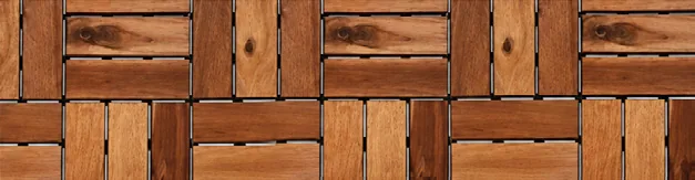 Vỉ gỗ keo 12 nan họa tiết parquet 300 x 300 mm liên kết khớp nối - góc nhìn 3