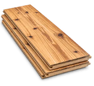 Acacia tongue-and-groove flooring boards